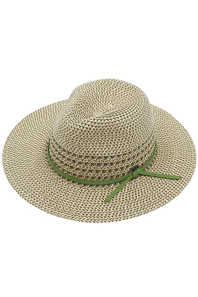 Suede Trim Multi Color Panama Hat